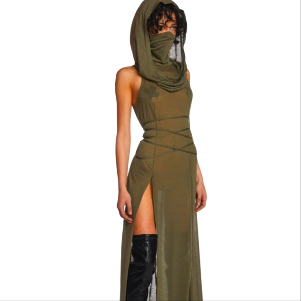 DarkerWaves maxi hooded dress